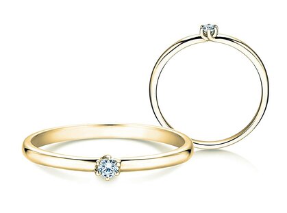 Anillo de compromiso Melody en 14K oro amarillo con diamante 0,05ct H/SI