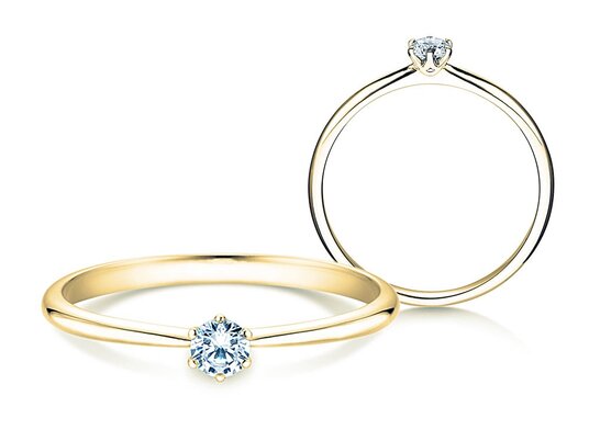 Anillo de compromiso Spirit en 9K oro amarillo con diamante 0,15ct