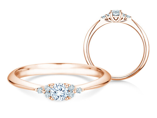 Anillo de compromiso en 9K oro rosa con diamantes 0,31ct