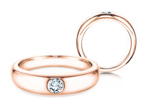 Anillo de compromiso Promise en 14K oro rosa con diamante 0,05ct G/SI