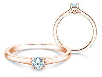 Anillo de compromiso Romance en 14K oro rosa con diamante 0,15ct H/SI
