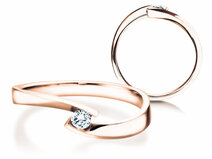 Anillo de compromiso Twist Petite en 14K oro rosa con diamante 0,09ct G/SI